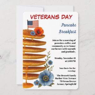 Veterans Day   Pancake Breakfast Celebration Invitation