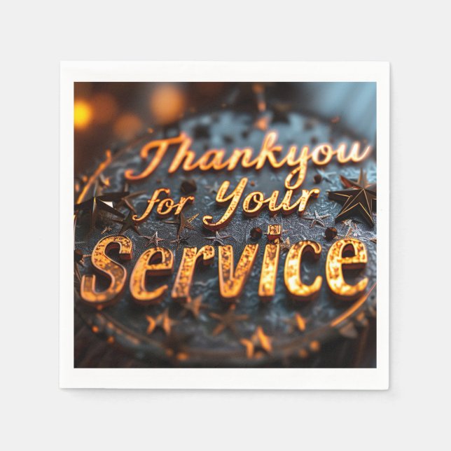 Veterans Day Paper Napkin (Front)