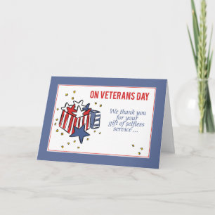 Veterans Day Patriotism Thank You Gift Box of Star Card