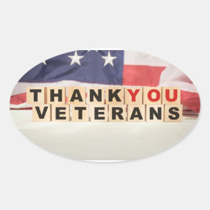 Veterans Day Postcard Oval Sticker