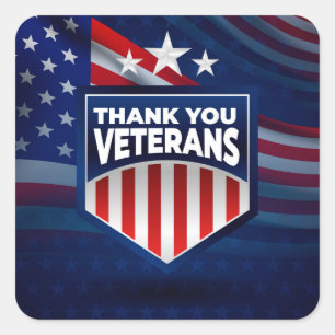 Veterans Day Postcard Square Sticker