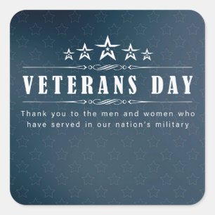 Veterans Day Postcard Square Sticker