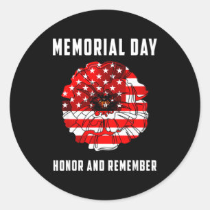 Veterans day red poppy flower usa memorial day 2  classic round sticker