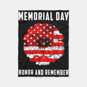 Veterans day red poppy flower usa memorial day 2 fleece blanket