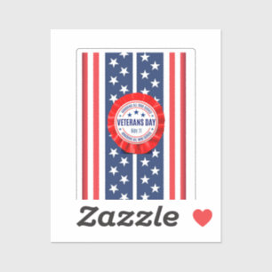 Veterans Day Rosette Custom-Cut Vinyl Sticker