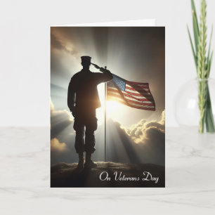 Veterans Day Saluting American Soldier  Card