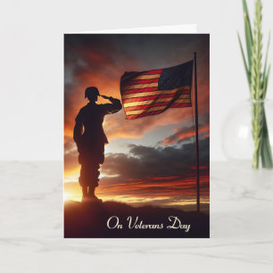 Veterans Day Saluting American Soldier  Card
