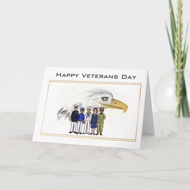 Veterans Day Service Members & American Eagle Card (Front)