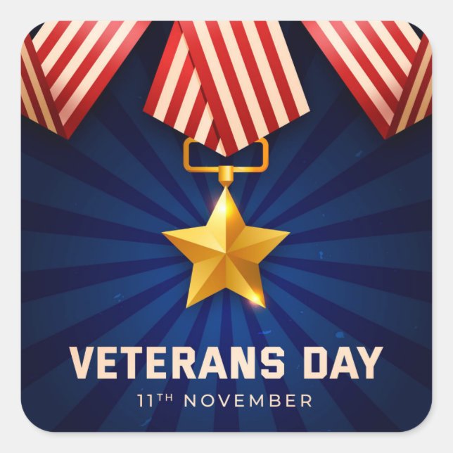Veterans Day  Square Sticker (Front)