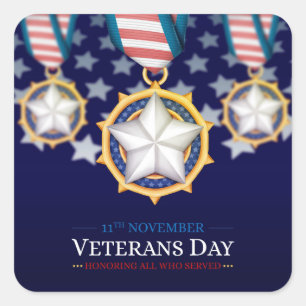 Veterans Day Square Sticker