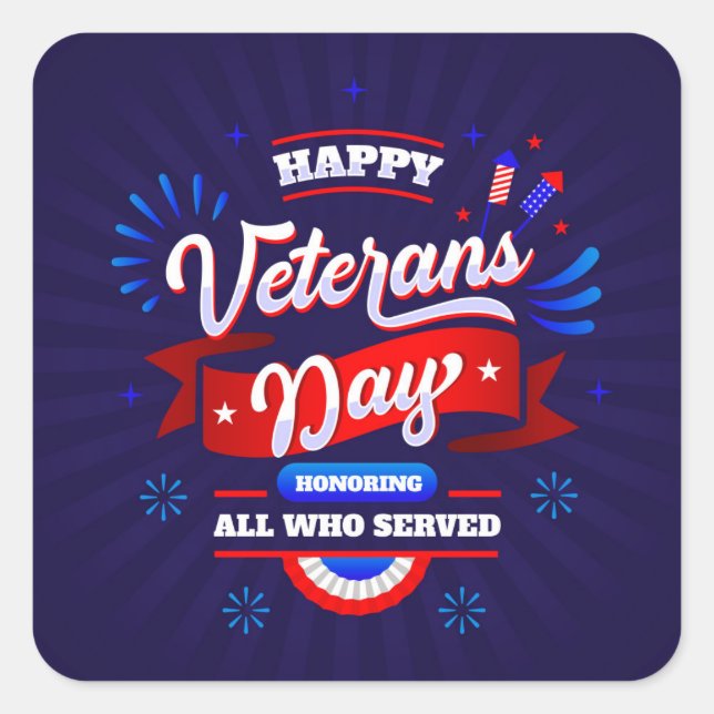 Veterans Day  Square Sticker (Front)