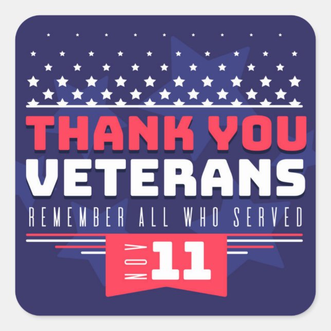 Veterans Day  Square Sticker (Front)