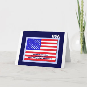 Veterans Day Thank You Card -- American Flag