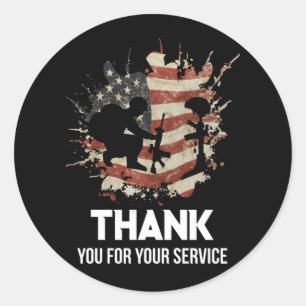 Veterans Day - Thank You for your Service Classic Round Sticker