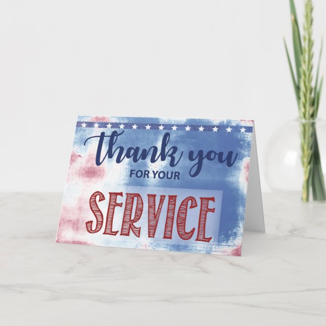Veterans Day Thank You For Your Service Military  Card (Front)