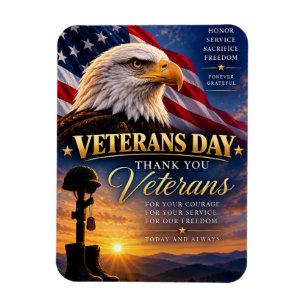 Veterans Day Thank You for Your Service Patriotic  Magnet