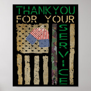 Veterans Day Thank You for your Service Soldier Ca Poster