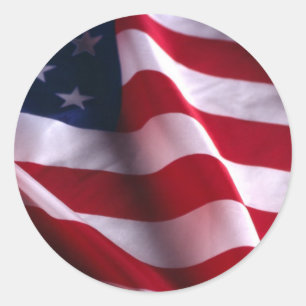 Veteran's Day Thank You, Patriotic American Flag Classic Round Sticker