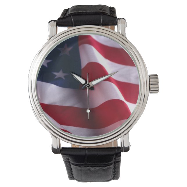 Veteran's Day Thank You, Patriotic American Flag Watch (Front)