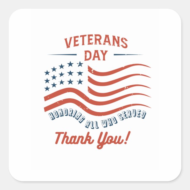 Veterans Day Thank You Sticker (Front)