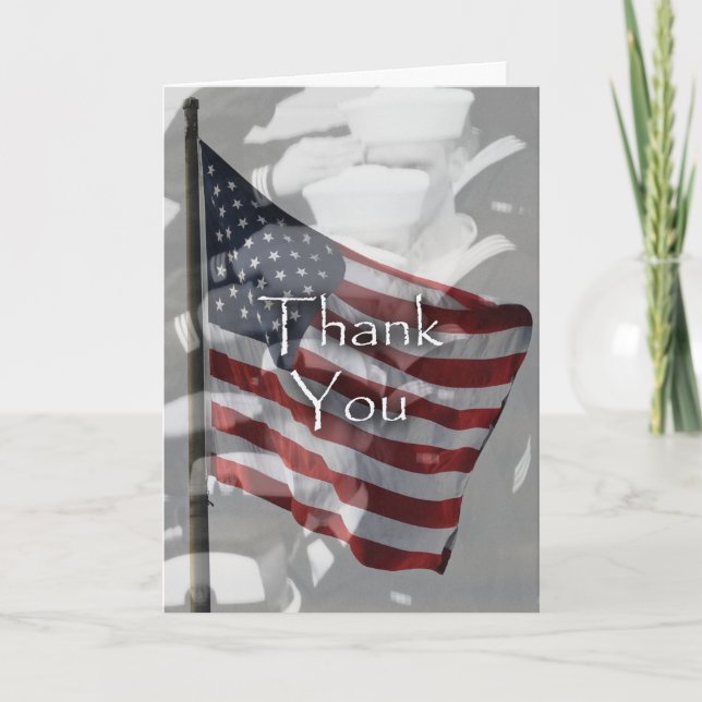Veteran's Day Thank You, US Flag, Military photo You Card (Front)