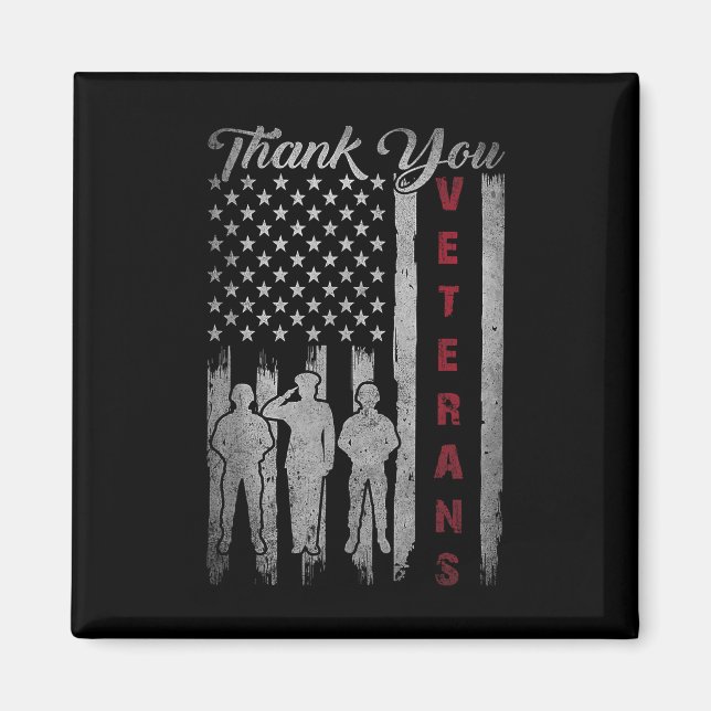 Veterans Day Thank You Veterans Proud Patriotic Magnet (Front)