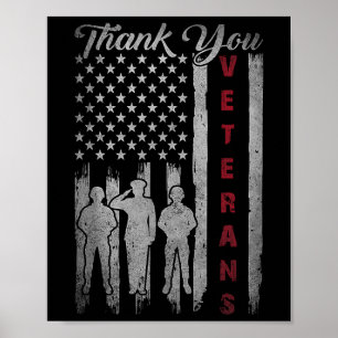 Veterans Day Thank You Veterans Proud Patriotic Poster