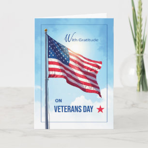 Veterans Day Thank You With American Flag Card
