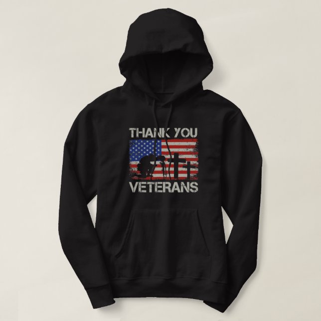 Veterans Day US Flag I'm a Hero a Dad Grandpa and  Hoodie (Design Front)