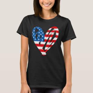 Veterans Day USA Flag Partiotic Heart Mens & Women T-Shirt