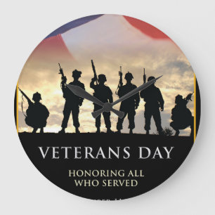 Veteran's Day USA  Large Clock