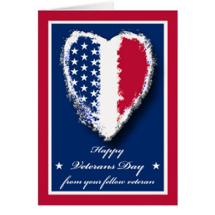 Veterans Day Veteran to Veteran Patriotic Heart