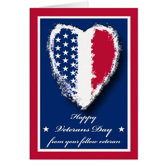 Veterans Day Veteran to Veteran Patriotic Heart (Front)