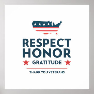veterans day with a gratitude slogan poster
