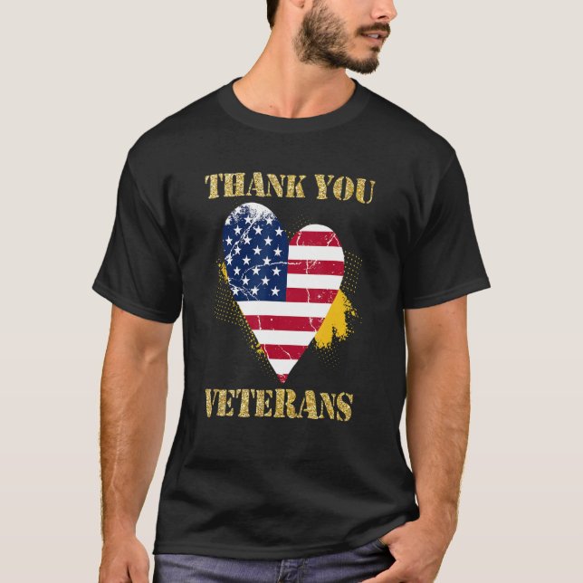Veterans Day with American flag for Men Dad Women  T-Shirt (Front)