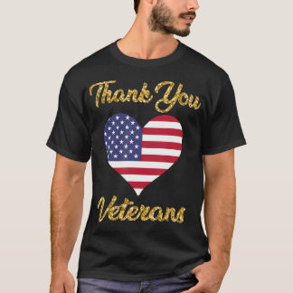 Veterans Day With American Flag For Men Dad Women  T-Shirt