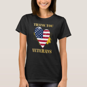 Veterans Day with American flag for Men Dad Women T-Shirt