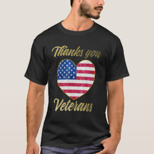 Veterans Day with American flag for Men Dad Women T-Shirt