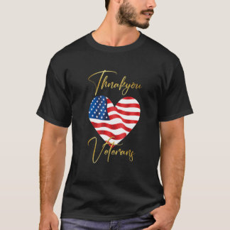 Veterans Day with American flag for Men Dad Women  T-Shirt