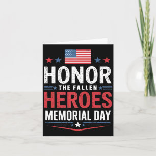 Veterans Flag Honour the Fallen Heroes Memorial Da Card