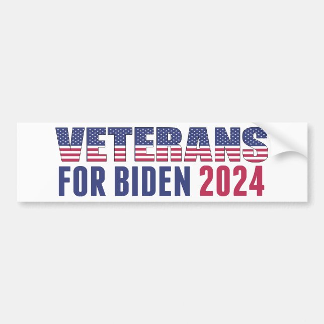 Veterans for Biden 2024 Election Democrat Bumper Sticker (Front)