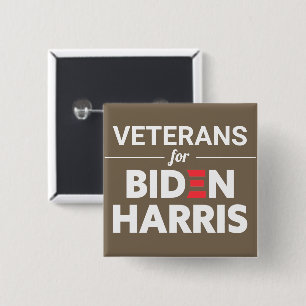 Veterans for Biden Harris Custom Text Brown Tan 15 Cm Square Badge