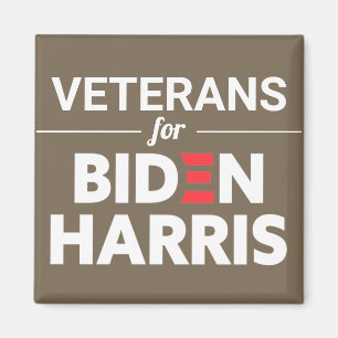 Veterans for Biden Harris Custom Text Brown Tan Magnet