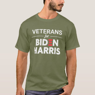 Veterans for Biden Harris Custom Text Green T-Shirt
