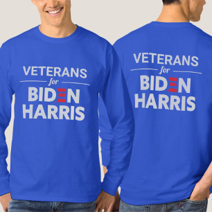 Veterans for Biden Harris Custom Text Royal Blue T-Shirt