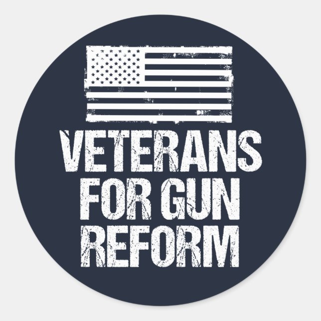 Veterans for Gun Reform Classic Round Sticker (Front)