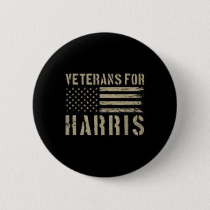 Veterans For Harris 2024 - Military Vets Kamala Ha 6 Cm Round Badge