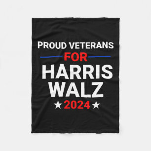 Veterans For Harris W 2024 1 Fleece Blanket