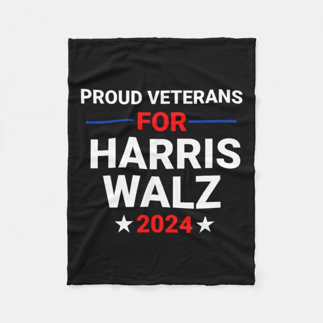 Veterans For Harris W 2024 1  Fleece Blanket (Front)