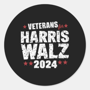 Veterans For Harris Waltz 2024 Classic Round Sticker